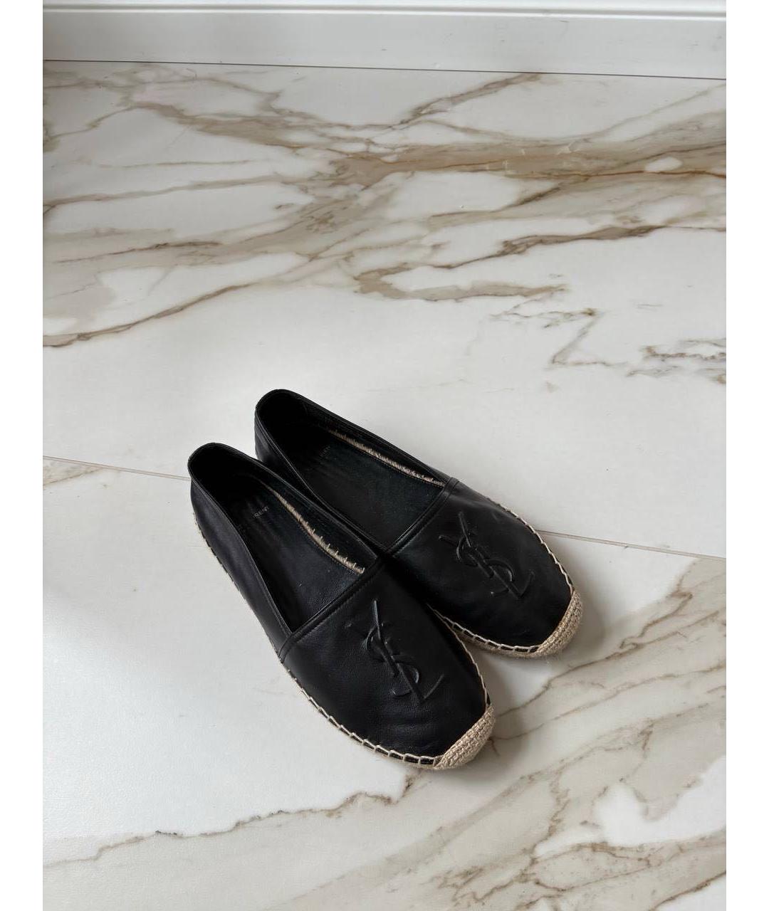 SAINT LAURENT Черные кожаные лоферы, фото 2
