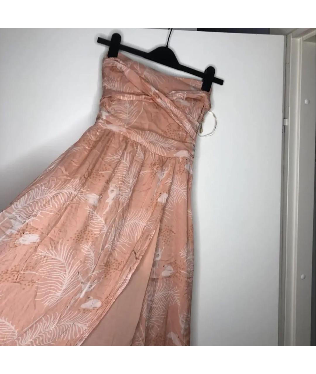 ELISABETTA FRANCHI Коралловое шелковое вечернее платье, фото 4