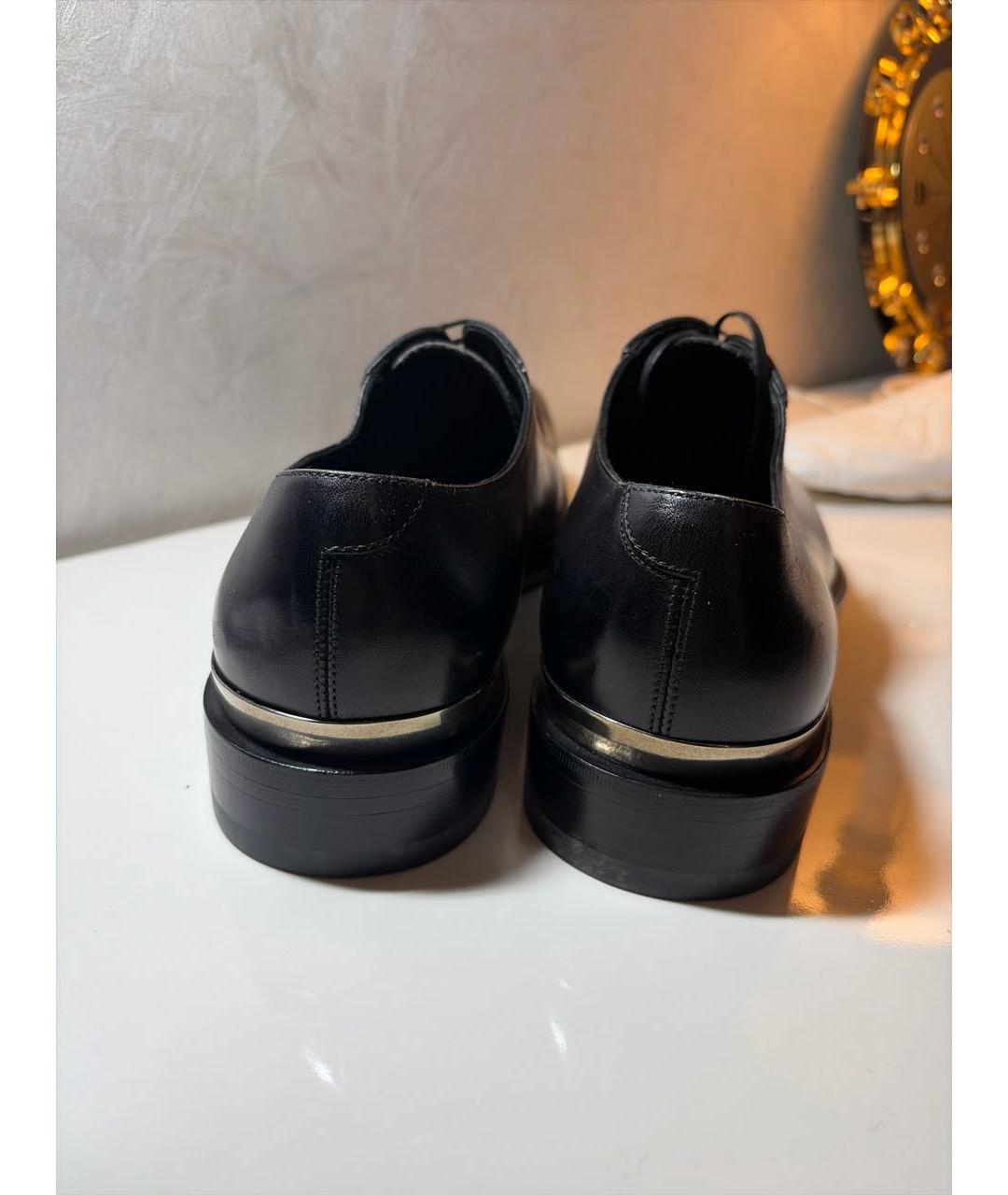 FERRAGAMO Черные кожаные низкие ботинки, фото 4