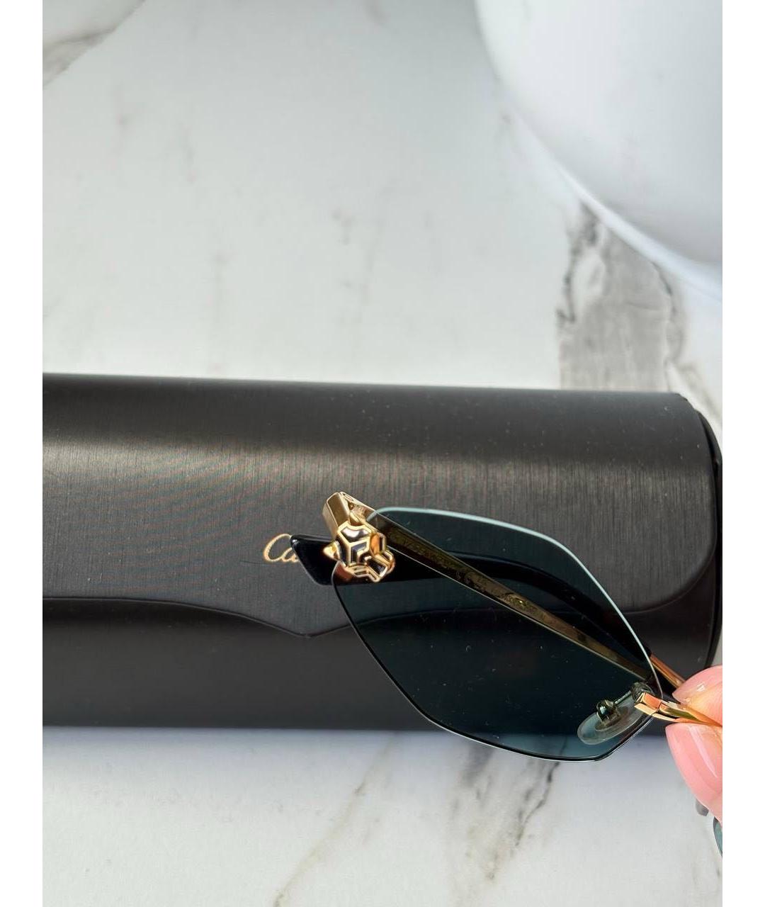 CARTIER Золотые металлические солнцезащитные очки, фото 3