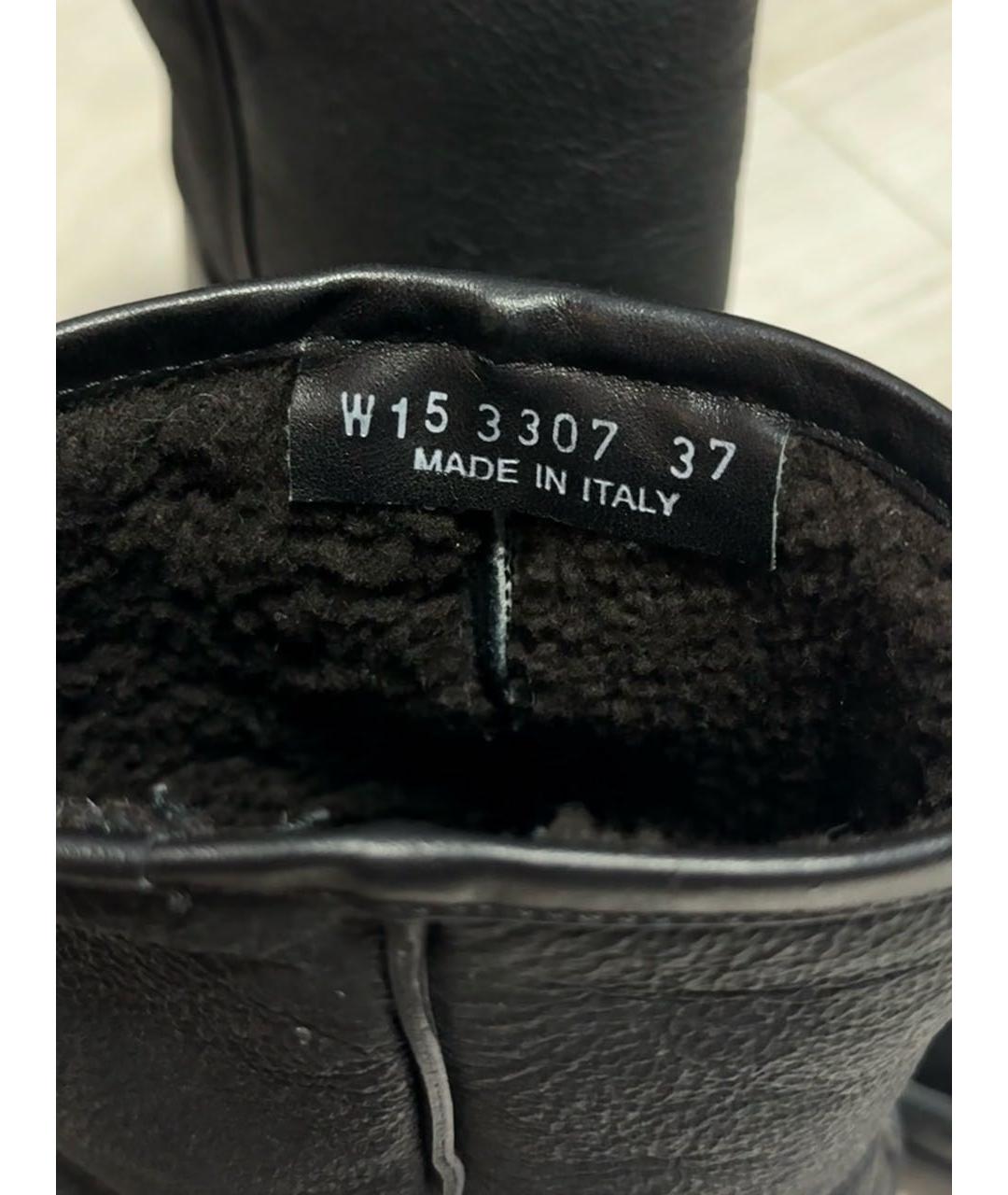 RICK OWENS Черные кожаные сапоги, фото 2