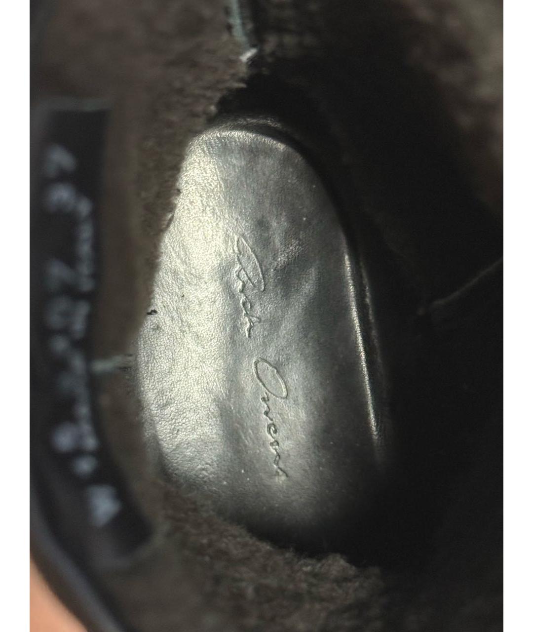 RICK OWENS Черные кожаные сапоги, фото 5
