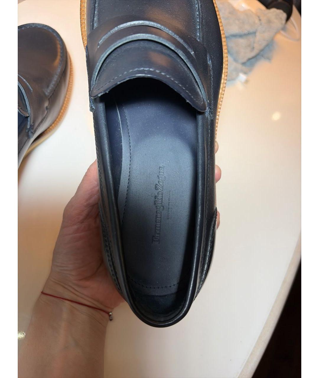 ERMENEGILDO ZEGNA XXX Черные кожаные туфли, фото 5