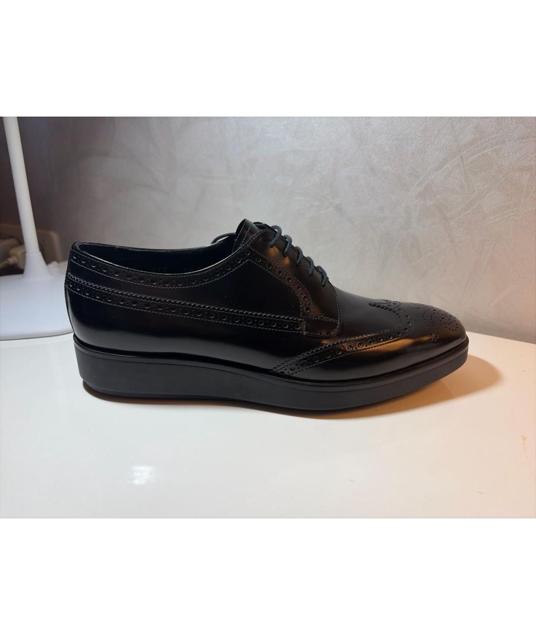 PRADA Черные кожаные низкие ботинки, фото 9