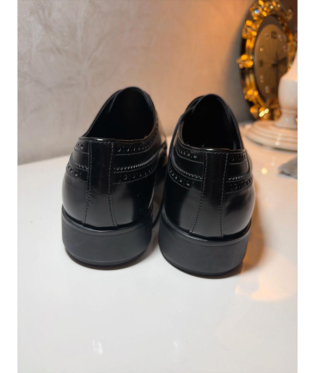 PRADA Черные кожаные низкие ботинки, фото 4