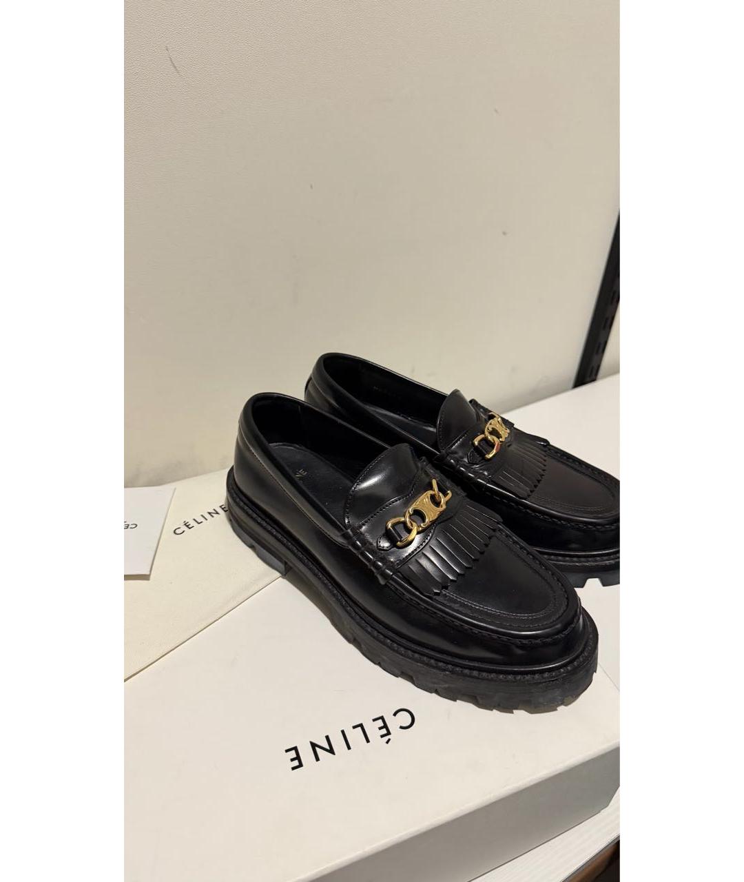 CELINE Черные кожаные лоферы, фото 5