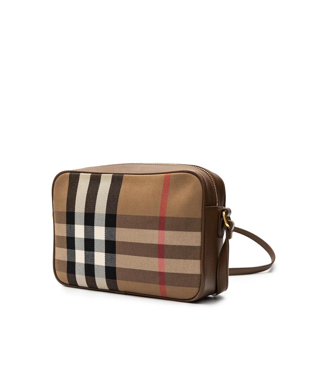 BURBERRY Коричневая тканевая сумка через плечо, фото 2