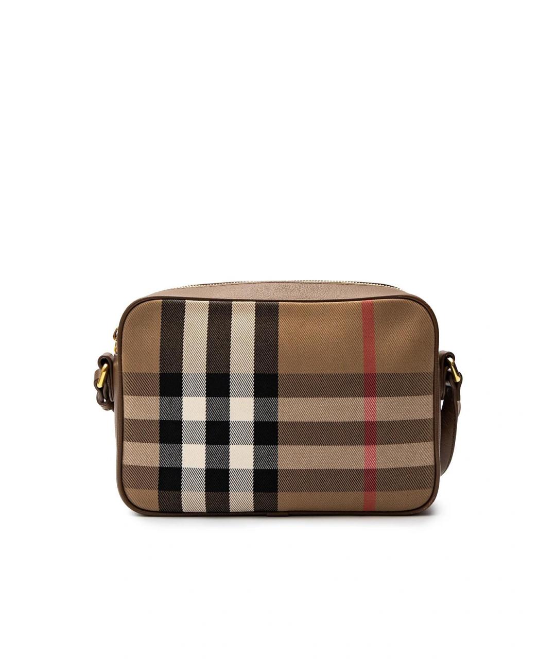 BURBERRY Коричневая тканевая сумка через плечо, фото 6