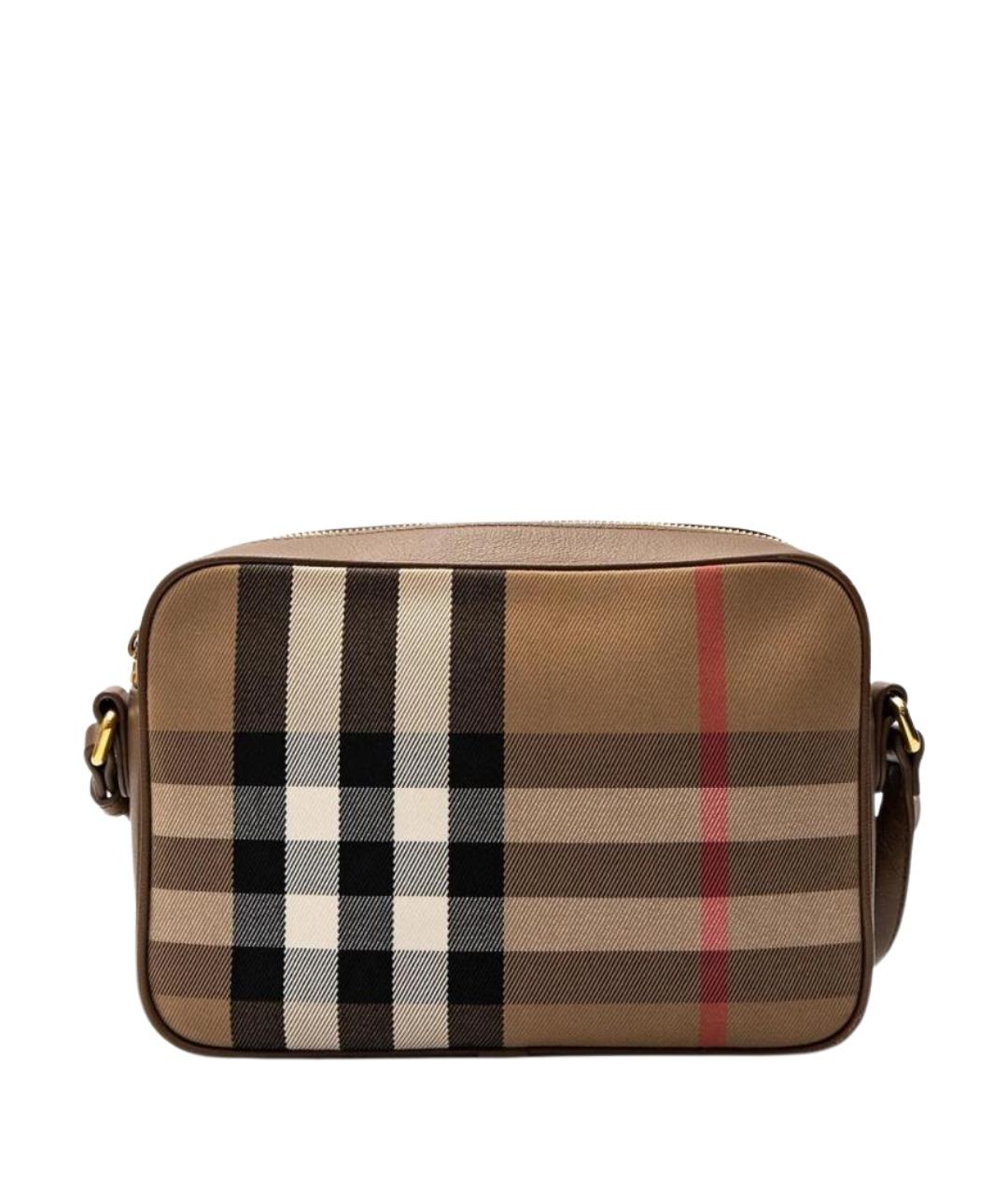 BURBERRY Коричневая тканевая сумка через плечо, фото 1