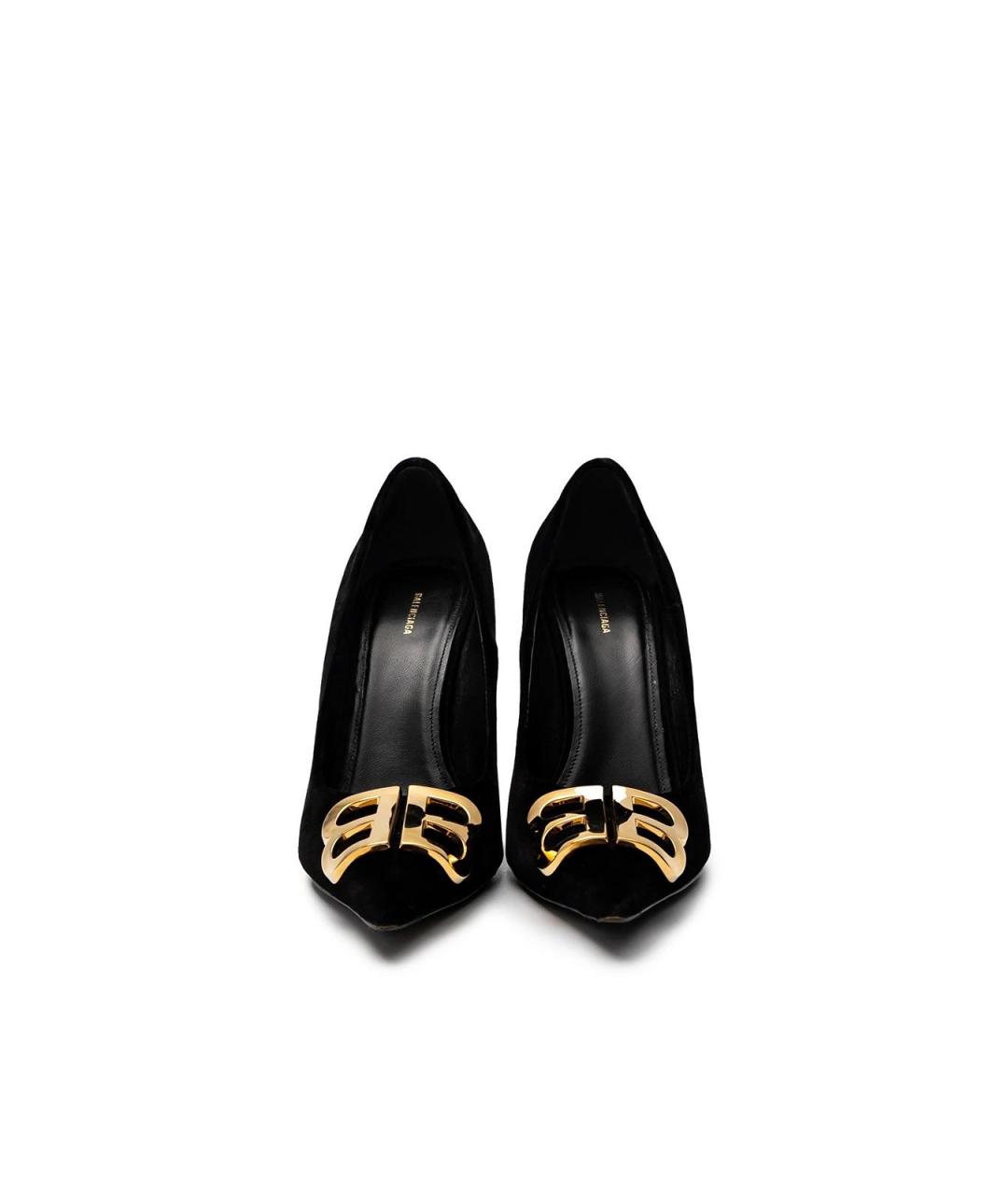 BALENCIAGA Черные бархатные туфли, фото 4