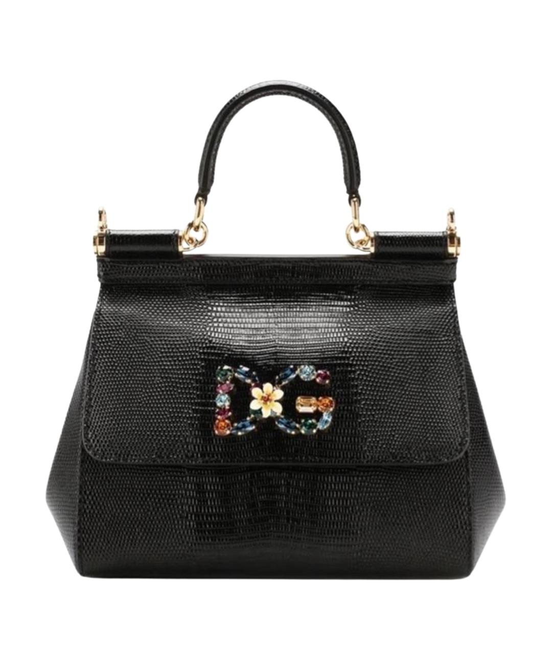 DOLCE&GABBANA Черная кожаная сумка тоут, фото 1
