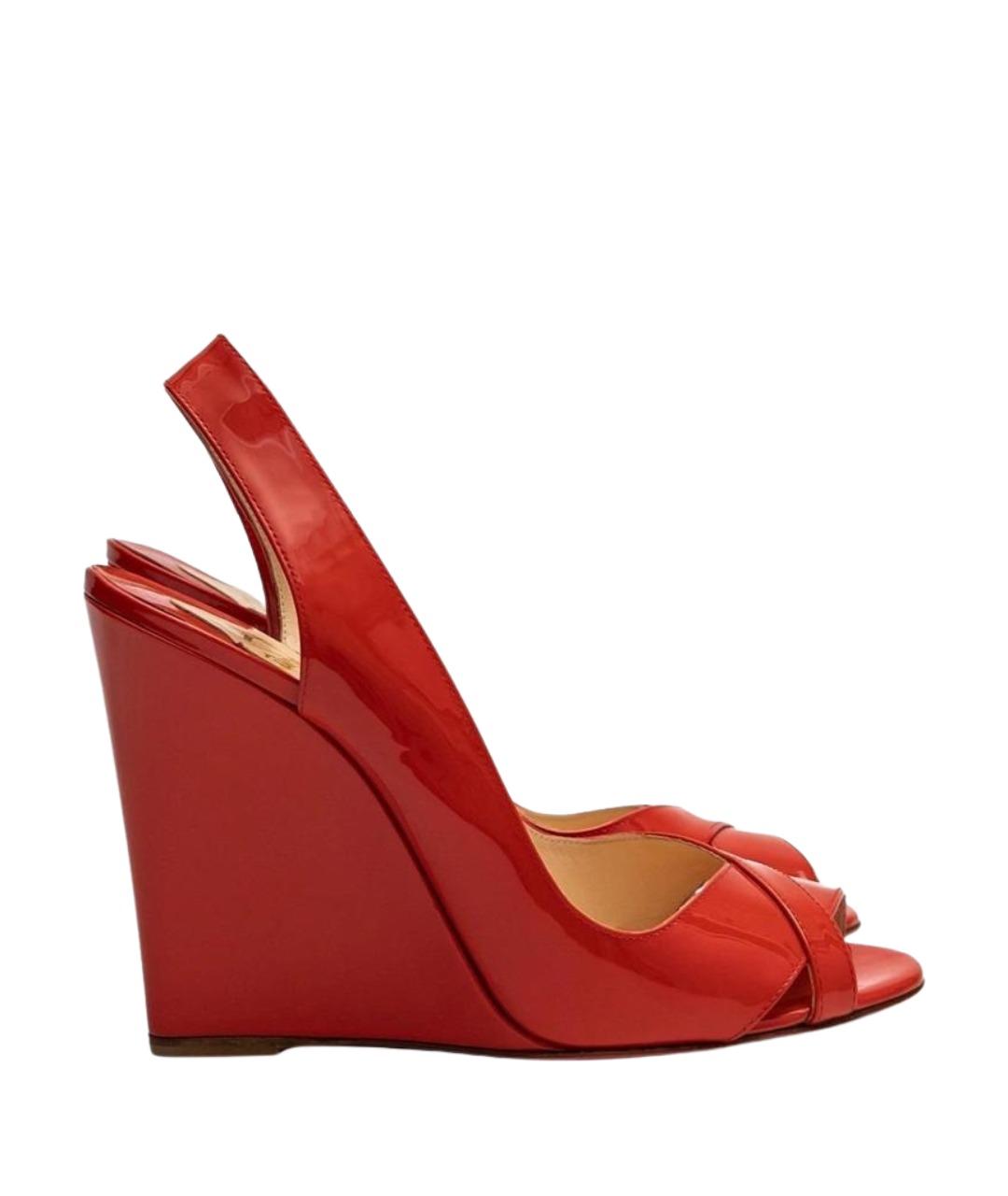 CHRISTIAN LOUBOUTIN Красные кожаные босоножки, фото 1