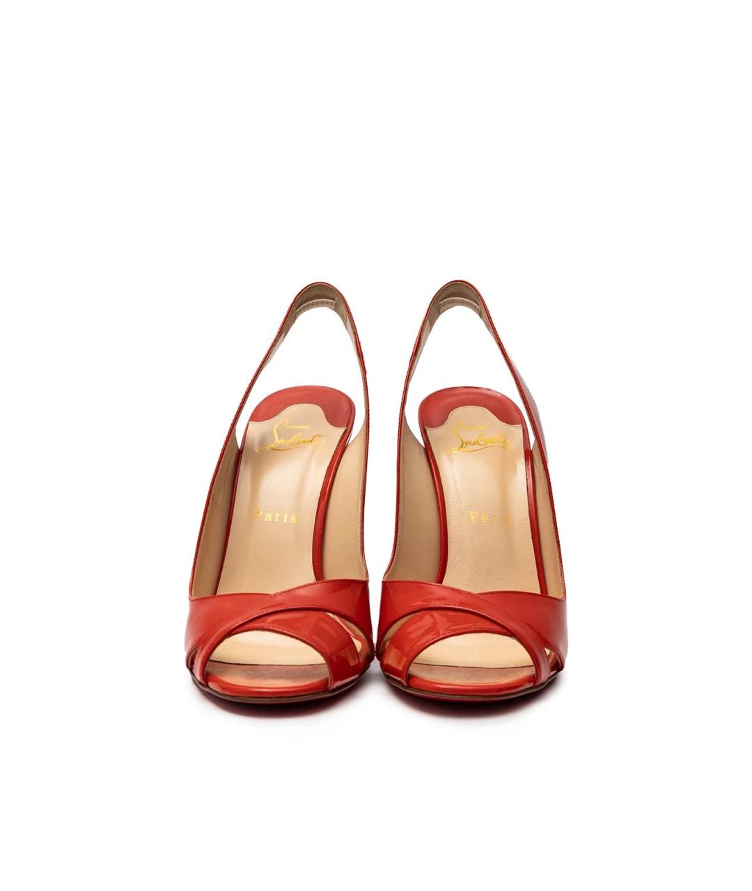 CHRISTIAN LOUBOUTIN Красные кожаные босоножки, фото 4