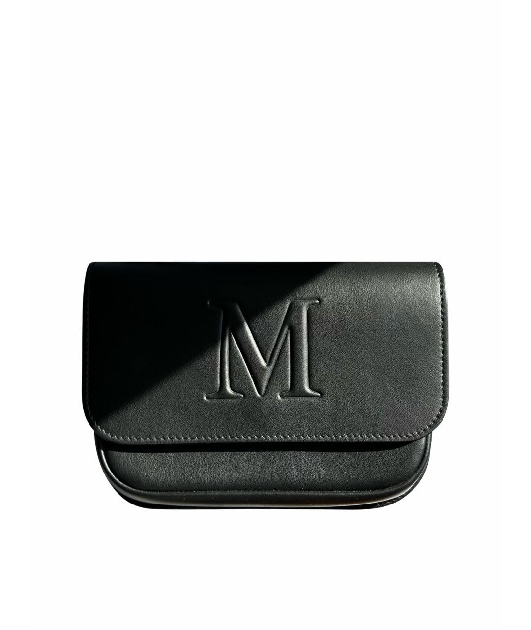 MAX MARA Черная кожаная сумка через плечо, фото 1