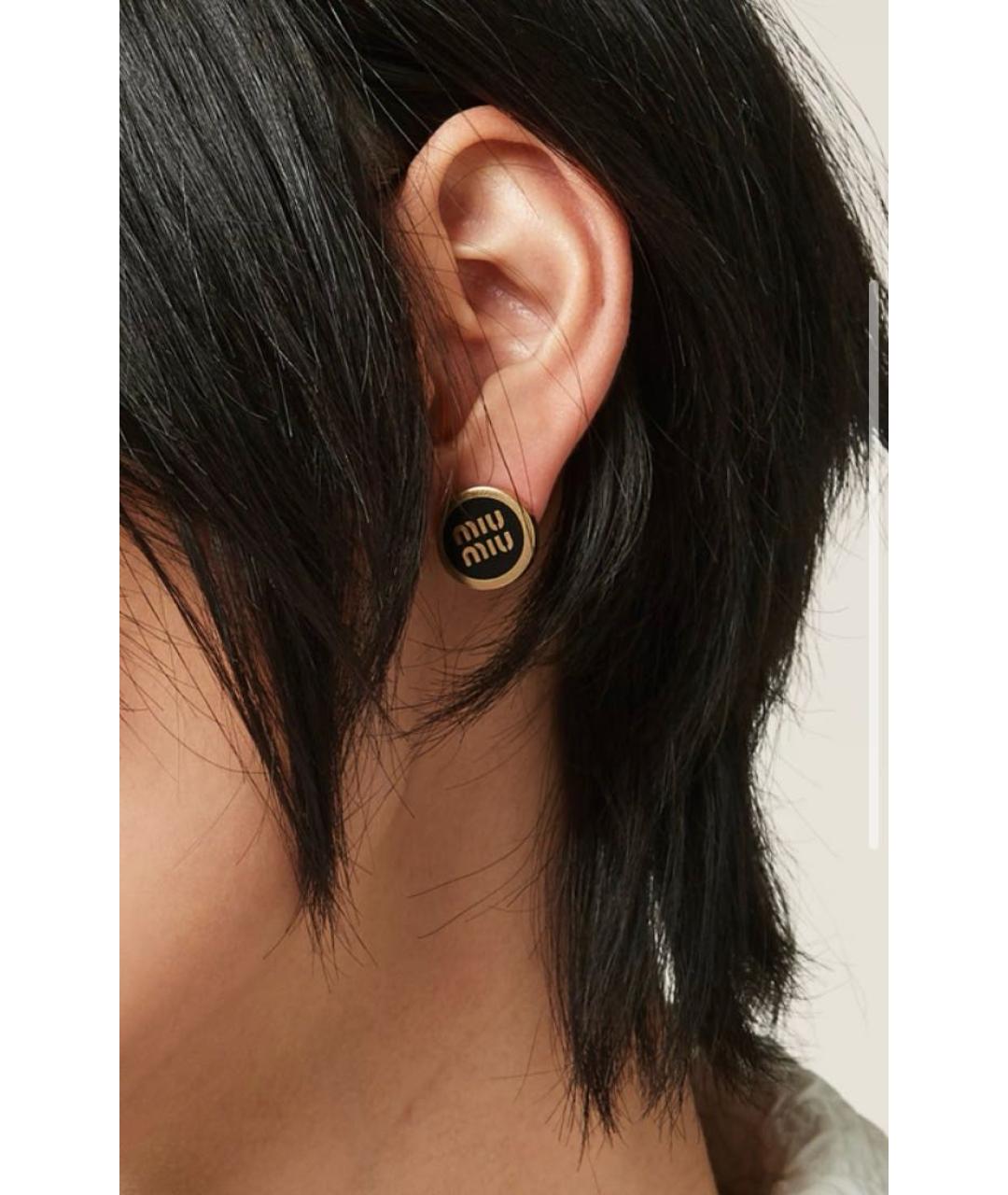 MIU MIU Черные серьги, фото 3