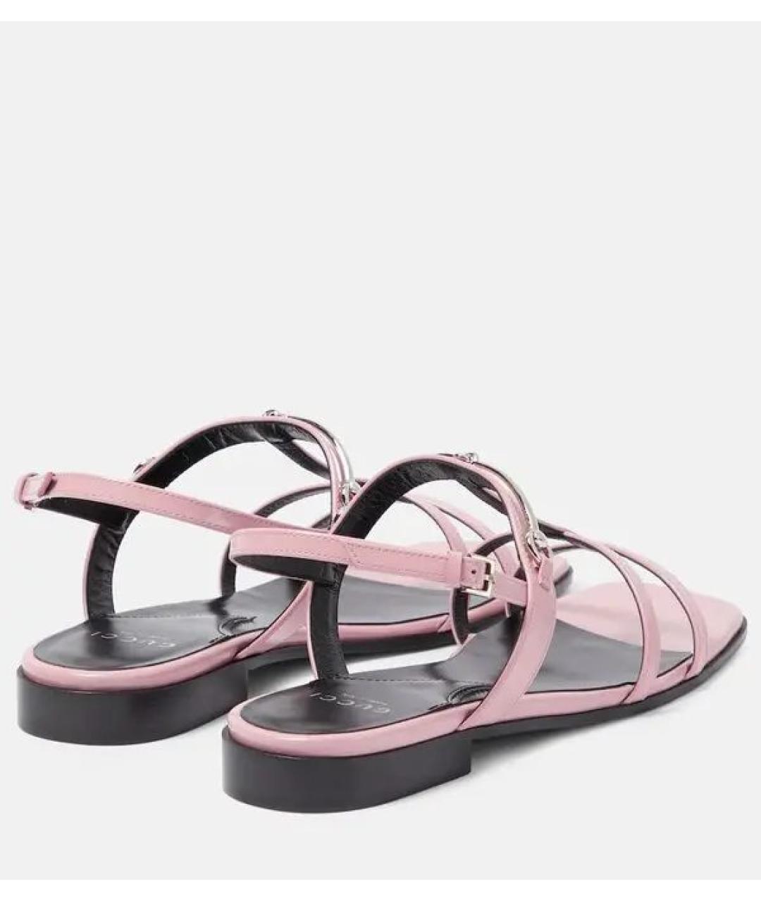 GUCCI Розовые сандалии из лакированной кожи, фото 8