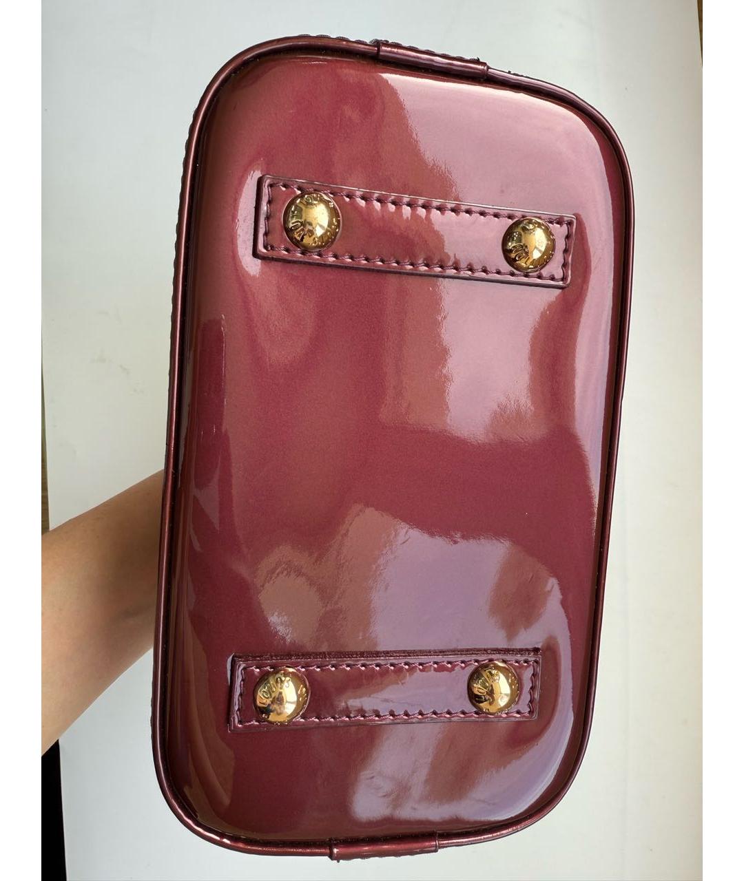 LOUIS VUITTON Бордовая сумка с короткими ручками из лакированной кожи, фото 6