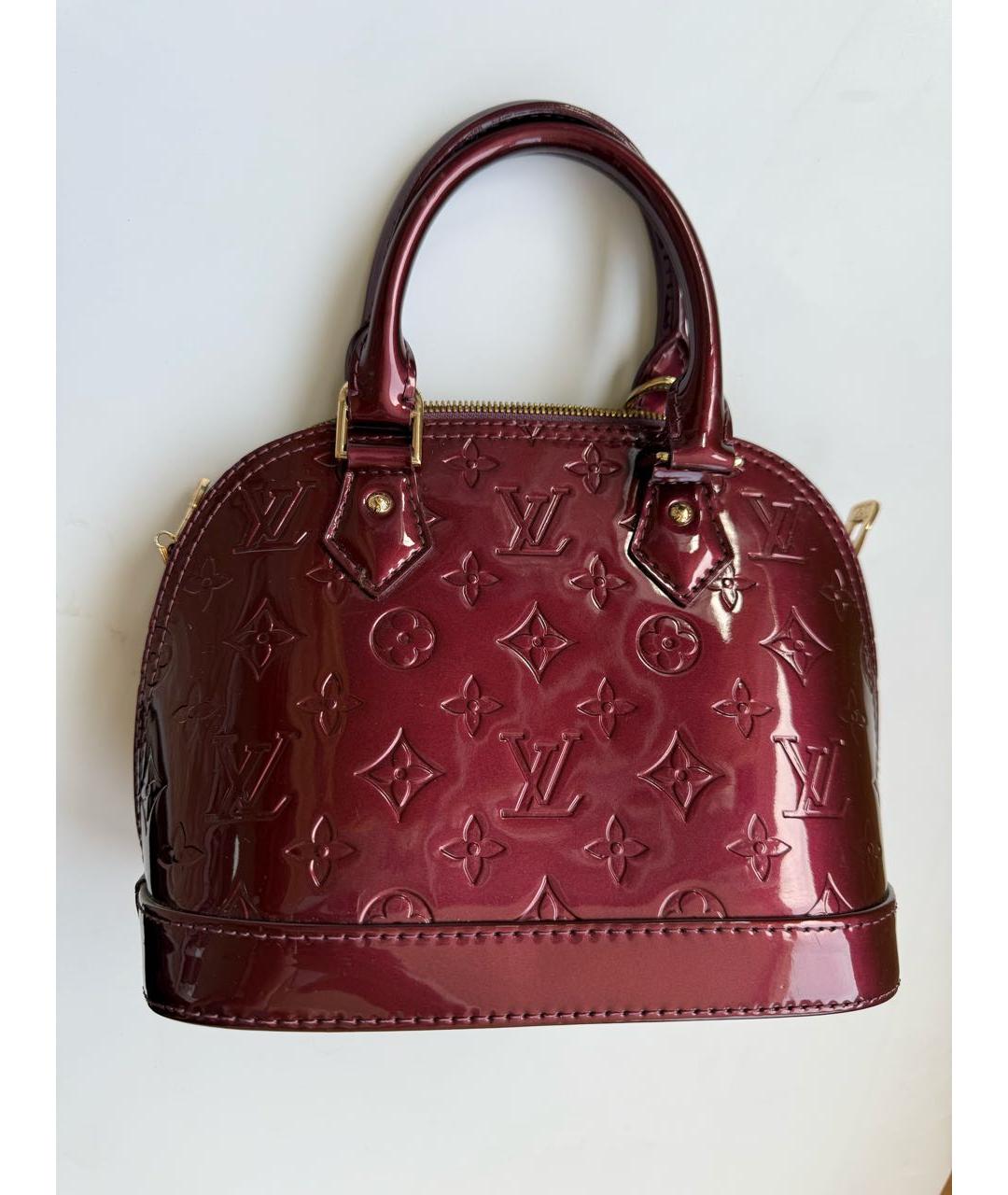 LOUIS VUITTON Бордовая сумка с короткими ручками из лакированной кожи, фото 7