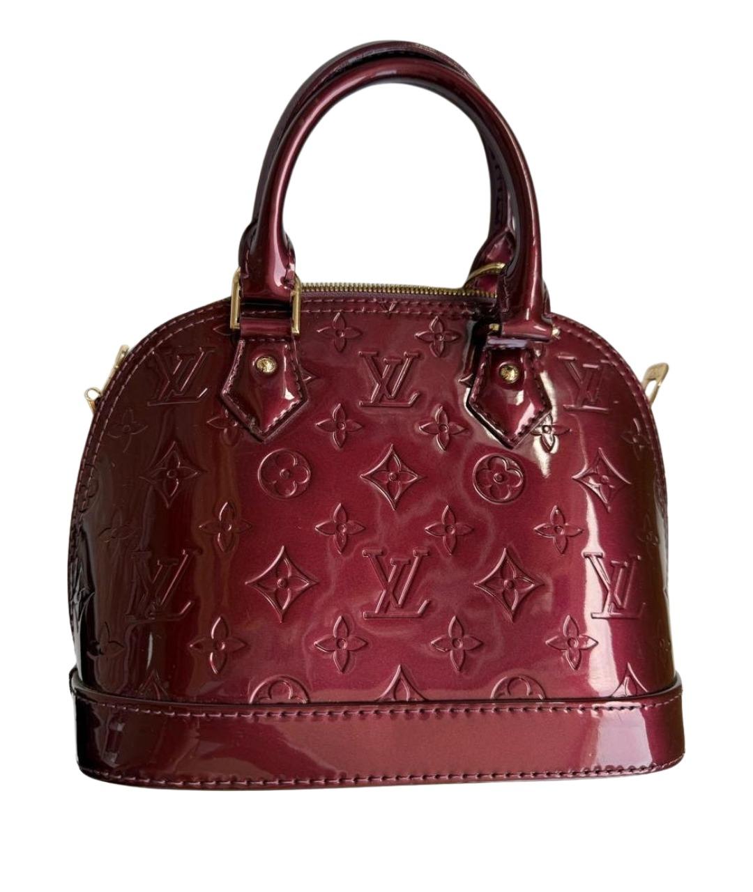 LOUIS VUITTON Бордовая сумка с короткими ручками из лакированной кожи, фото 1