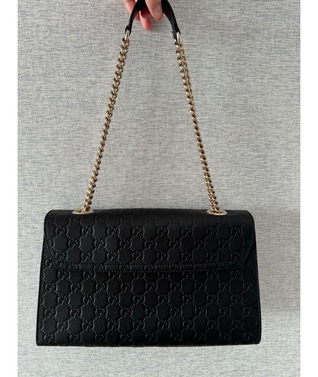 GUCCI Черная кожаная сумка с короткими ручками, фото 3