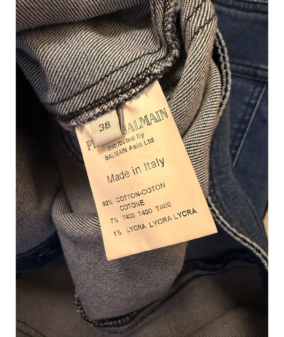 BALMAIN Темно-синее деним повседневное платье, фото 4