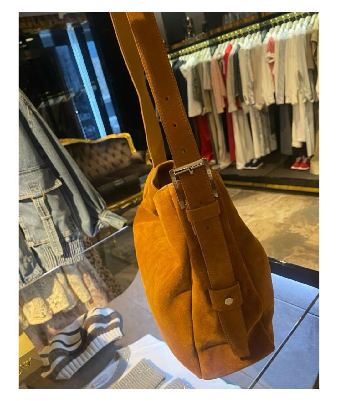KITON Коричневая замшевая сумка через плечо, фото 5