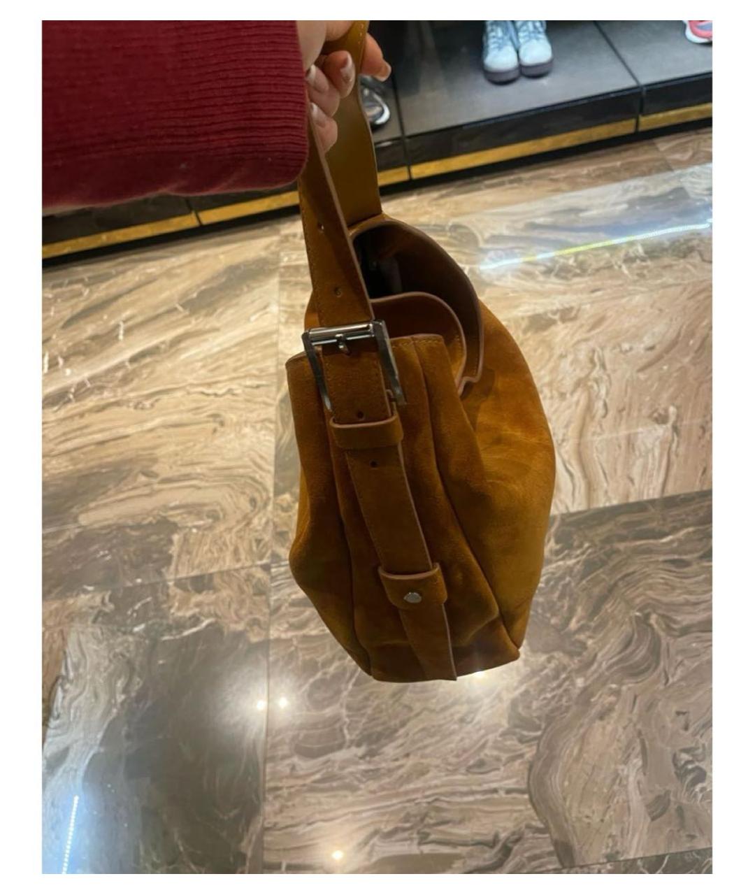 KITON Коричневая замшевая сумка через плечо, фото 2