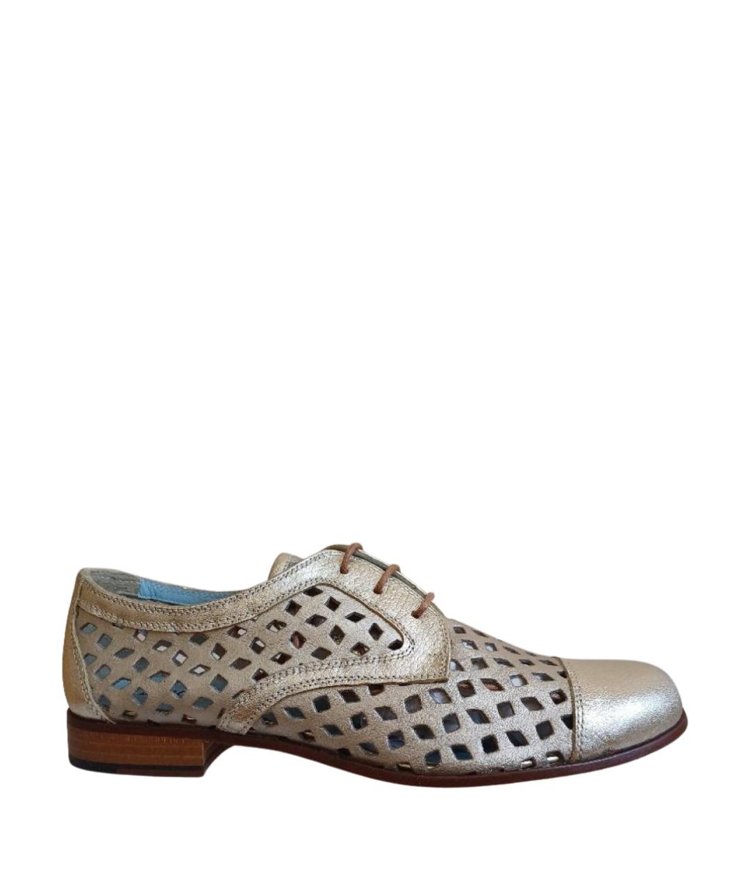 POLLINI Золотые кожаные брогги и оксфорды, фото 1