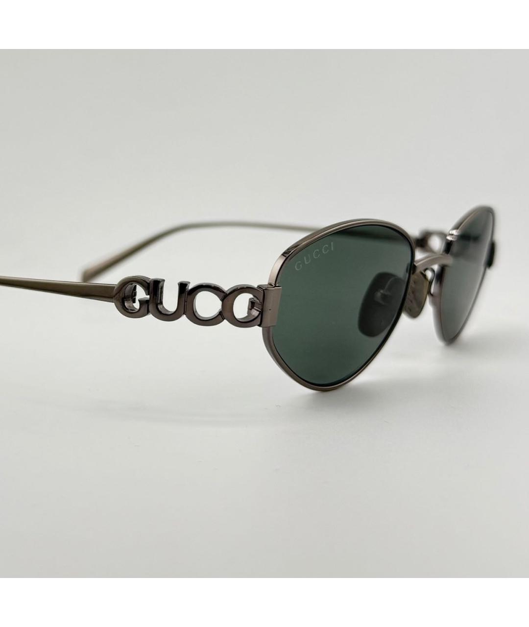 GUCCI Серые металлические солнцезащитные очки, фото 3