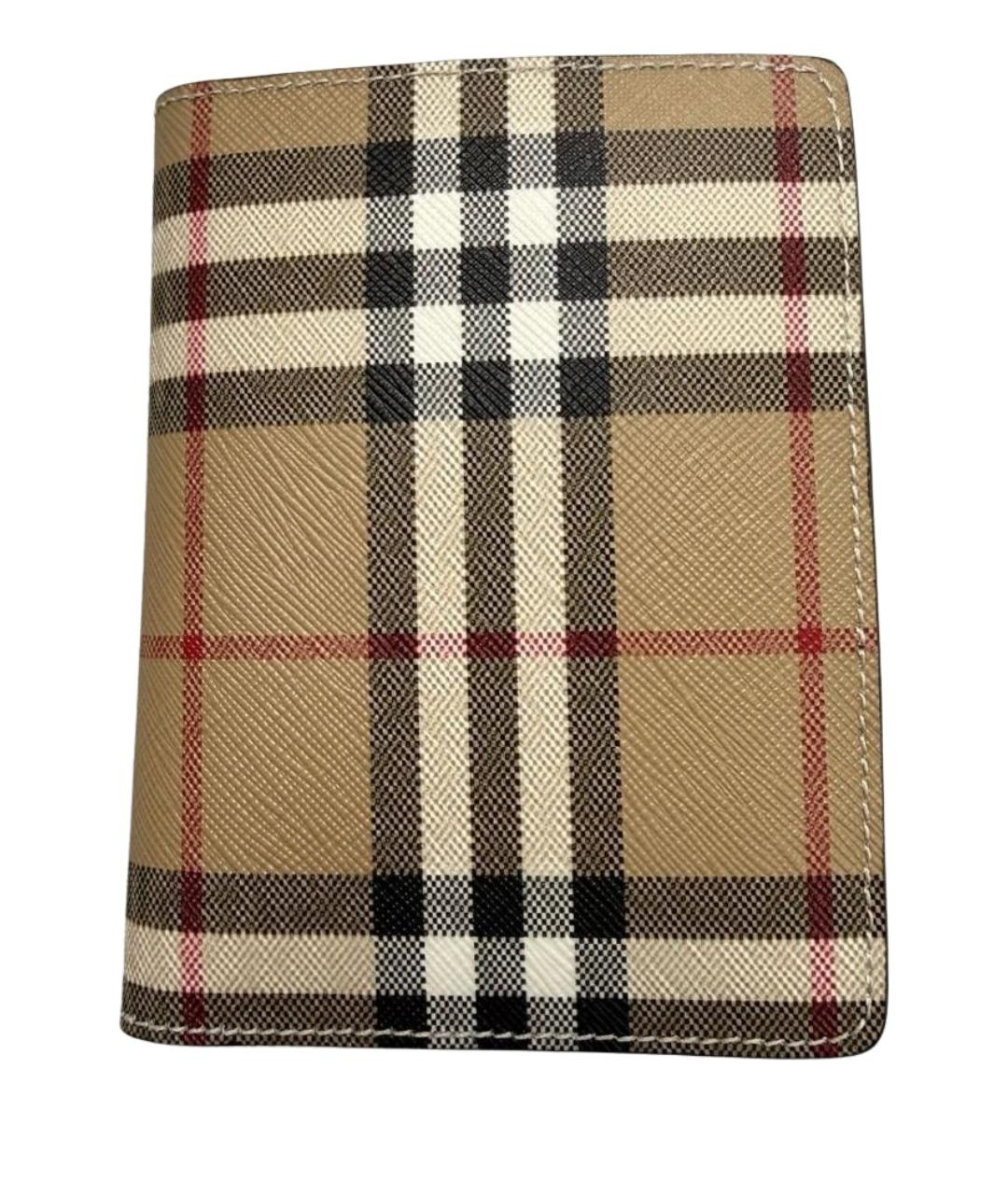 BURBERRY Бежевый кожаный кошелек, фото 1