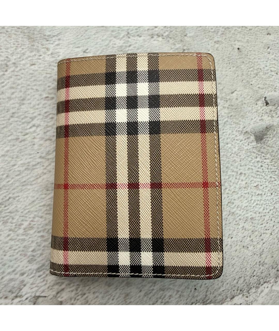 BURBERRY Бежевый кожаный кошелек, фото 5