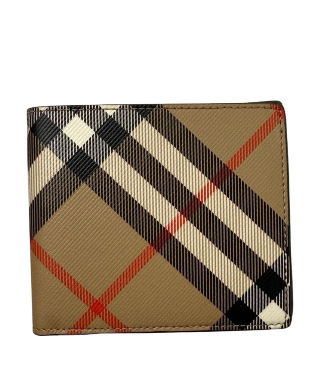BURBERRY Бежевый кожаный кошелек, фото 1