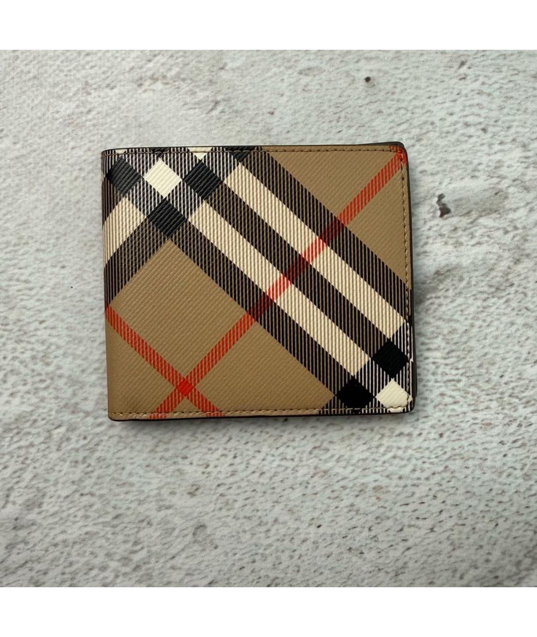 BURBERRY Бежевый кожаный кошелек, фото 6