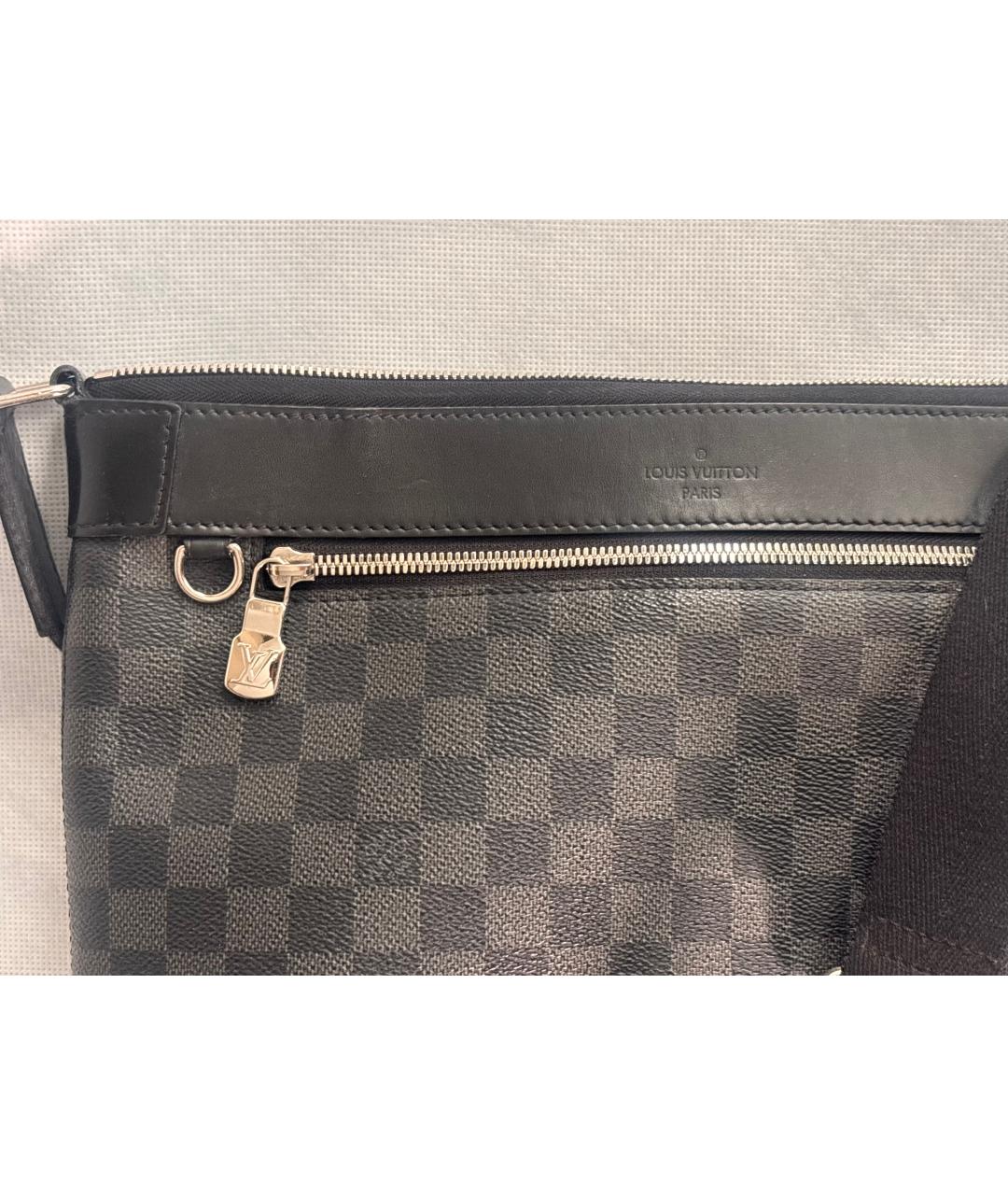 LOUIS VUITTON Темно-синяя кожаная сумка на плечо, фото 3