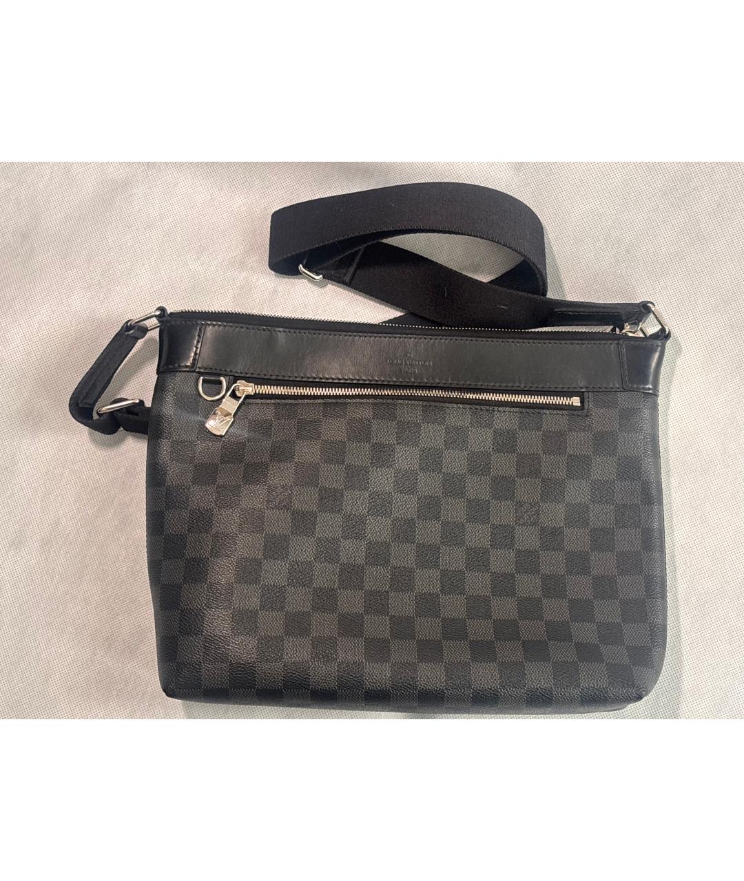 LOUIS VUITTON Темно-синяя кожаная сумка на плечо, фото 2