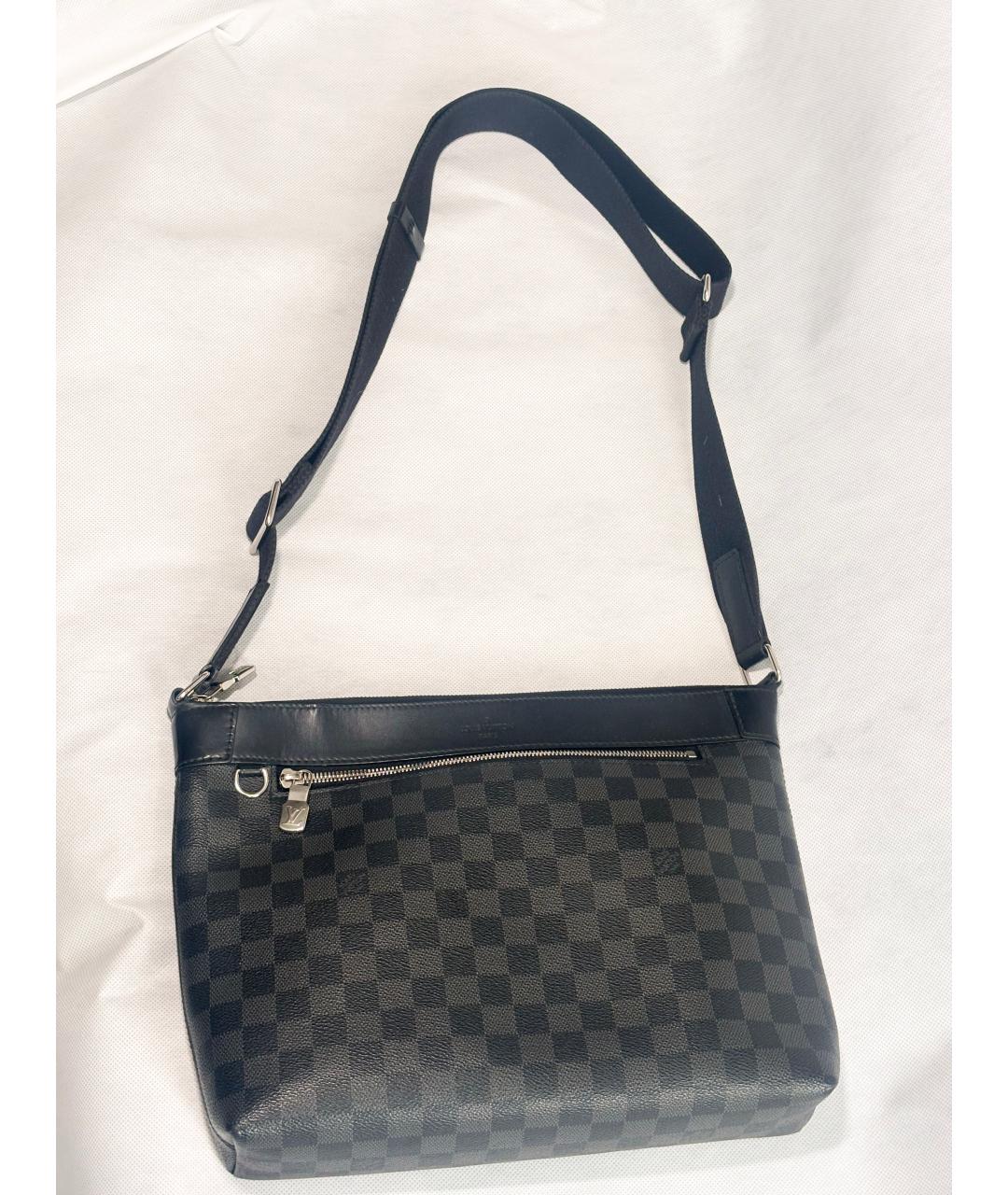LOUIS VUITTON Темно-синяя кожаная сумка на плечо, фото 7