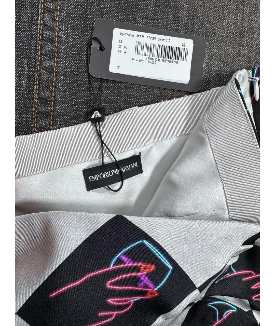 EMPORIO ARMANI Мульти шелковое повседневное платье, фото 8