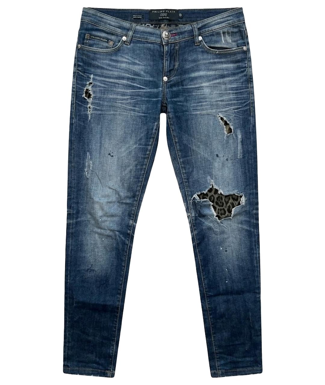 PHILIPP PLEIN Синие джинсы слим, фото 1