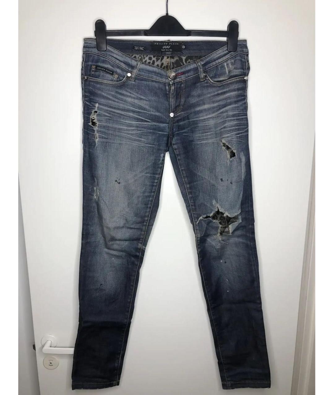 PHILIPP PLEIN Синие джинсы слим, фото 4