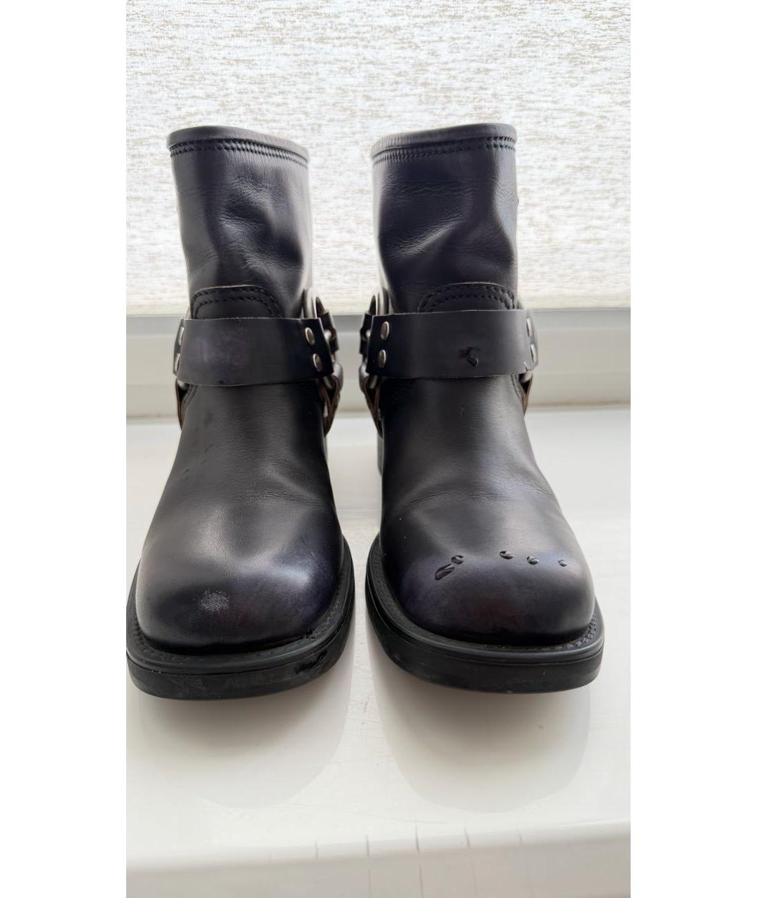 MIU MIU Черные кожаные полусапоги, фото 2