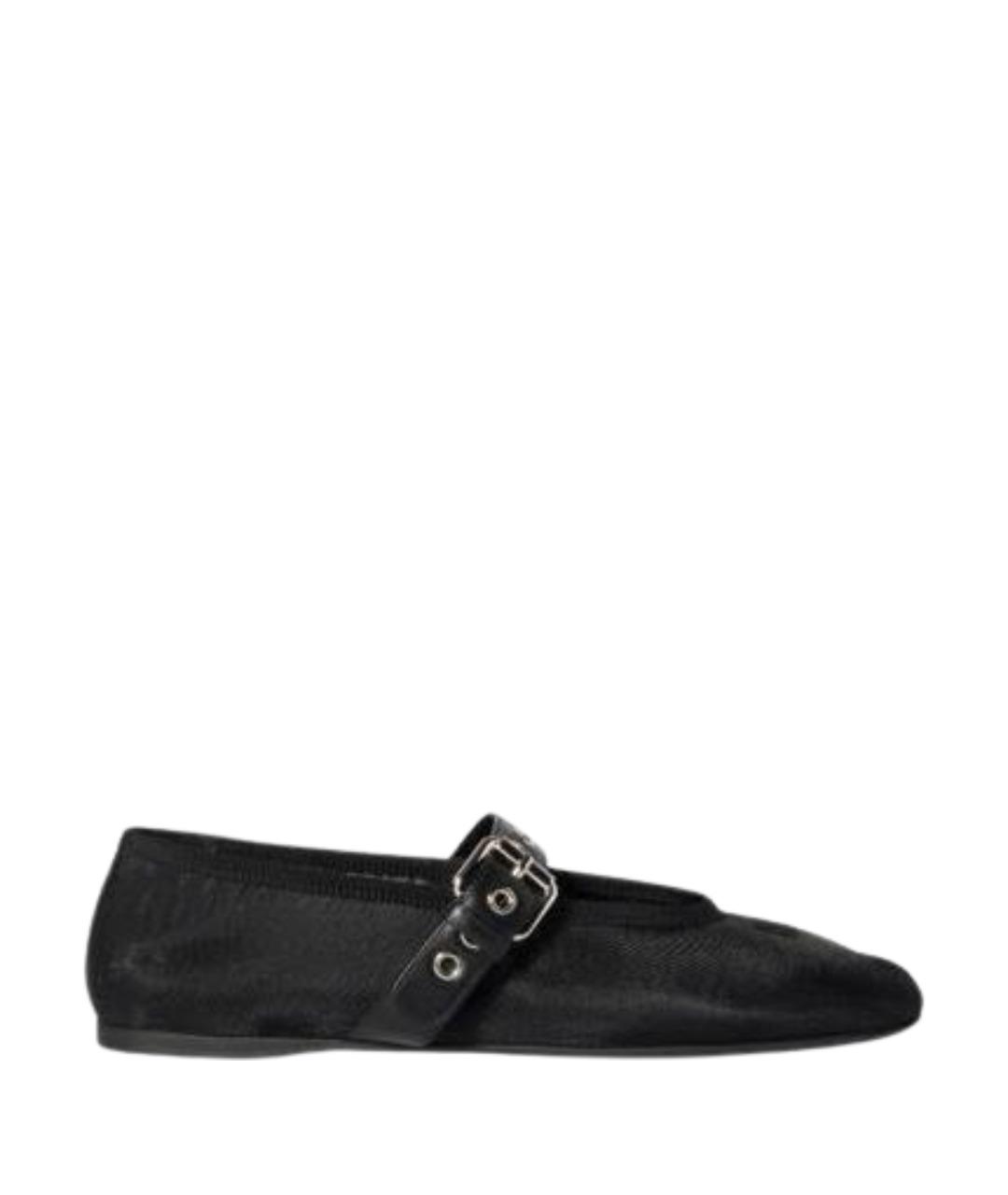 MIU MIU Черные текстильные балетки, фото 1