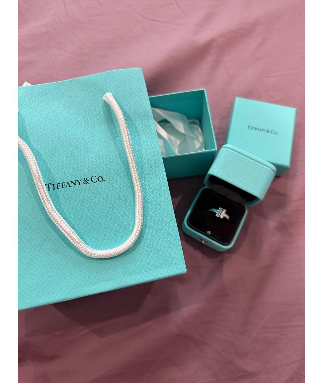 TIFFANY&CO Бирюзовое кольцо из белого золота, фото 4