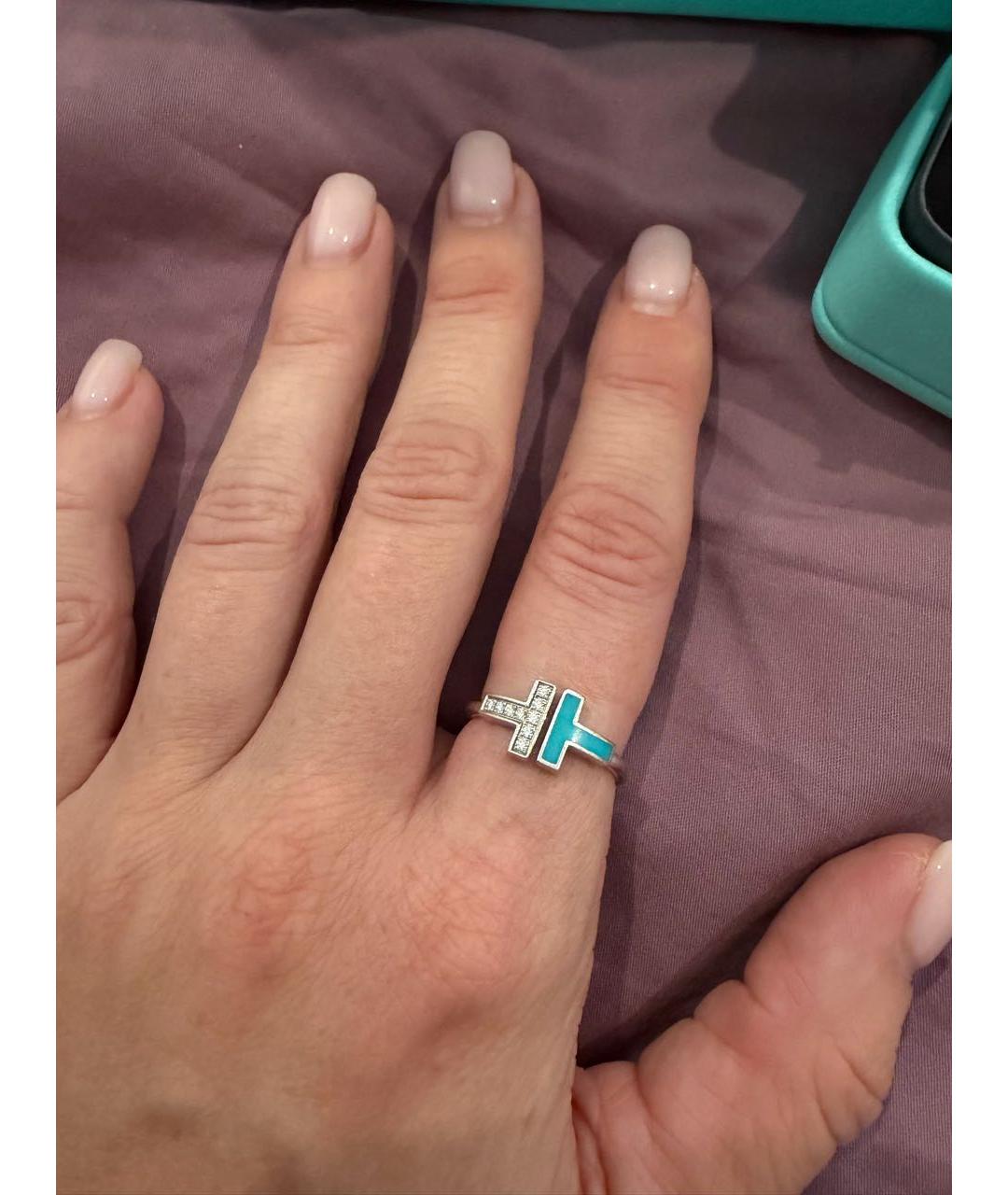 TIFFANY&CO Бирюзовое кольцо из белого золота, фото 3