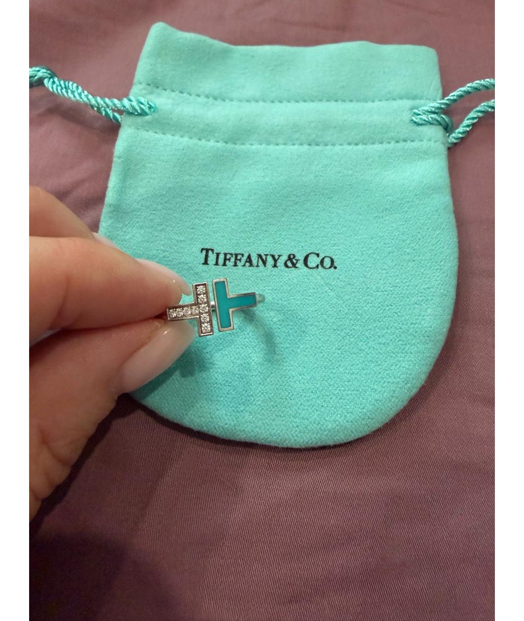 TIFFANY&CO Бирюзовое кольцо из белого золота, фото 2