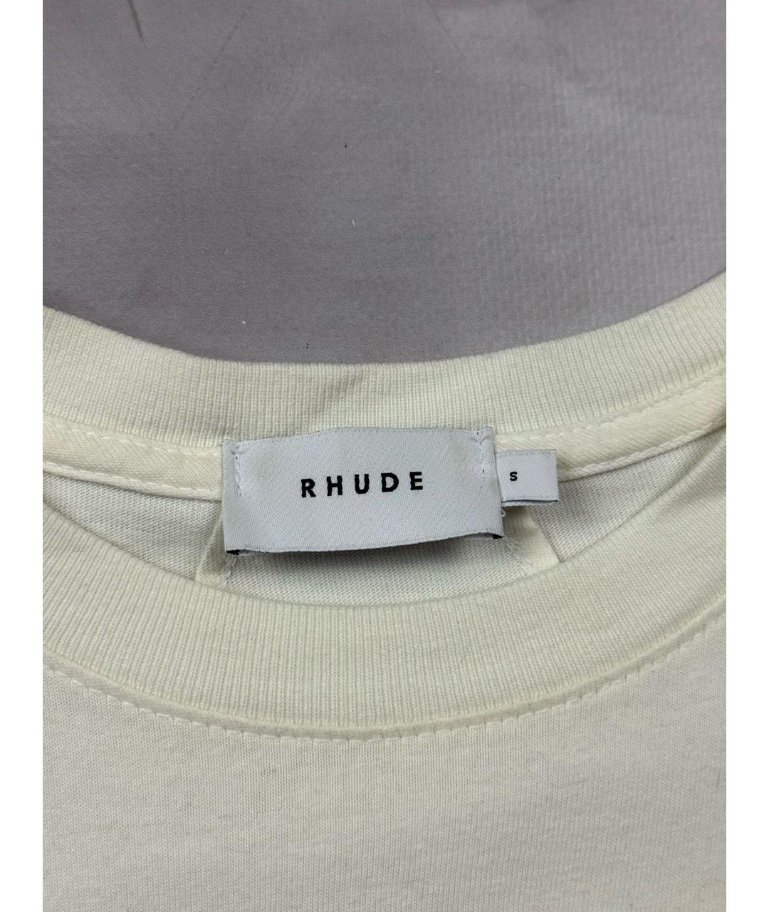 RHUDE Белая хлопковая футболка, фото 6
