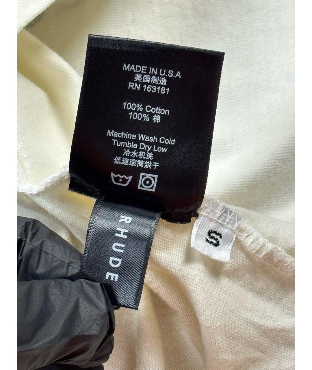 RHUDE Белая хлопковая футболка, фото 8