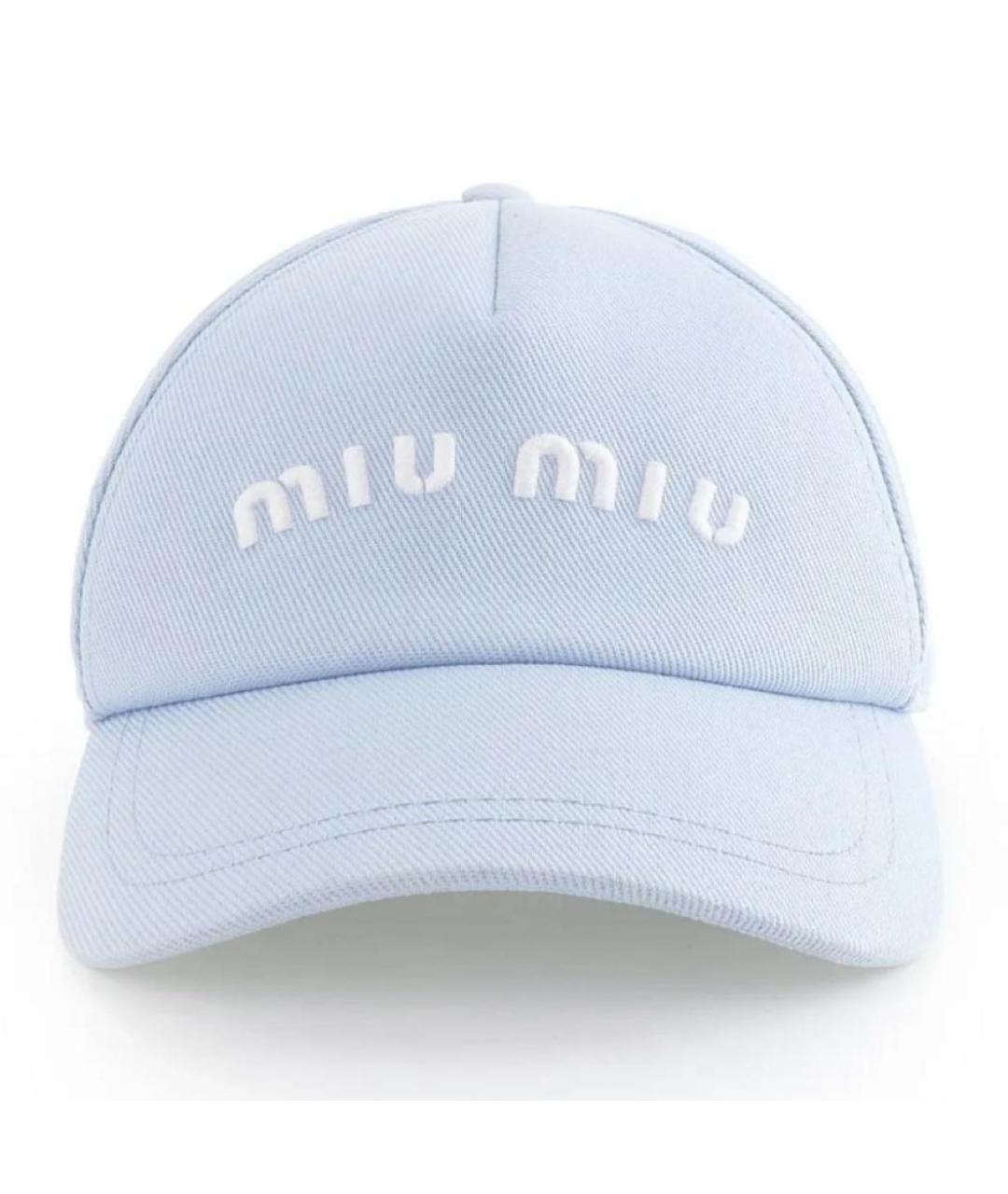 MIU MIU Голубая хлопковая кепка, фото 8