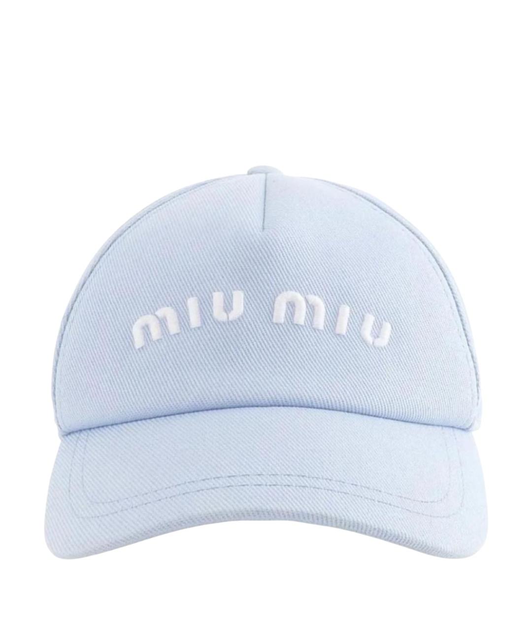 MIU MIU Голубая хлопковая кепка, фото 1