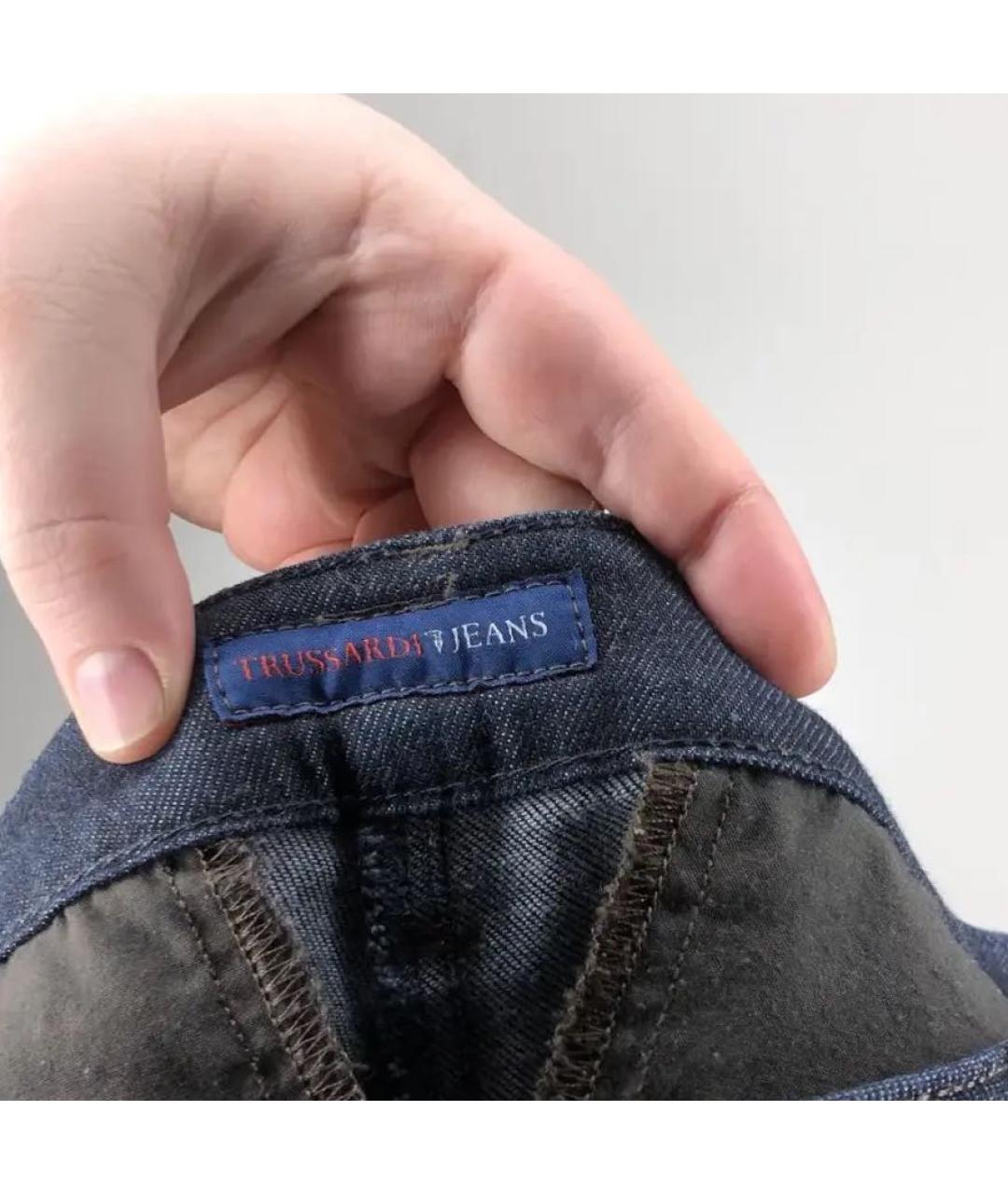 TRUSSARDI JEANS Синие джинсы слим, фото 3