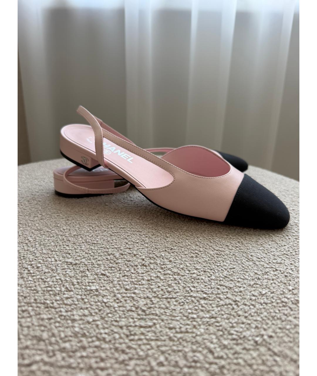CHANEL Розовые кожаные туфли, фото 5